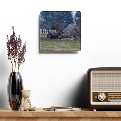 U R There Photography Casey Road Yard Art I Rustic Farmhouse Acrylic Analog Wall Clock