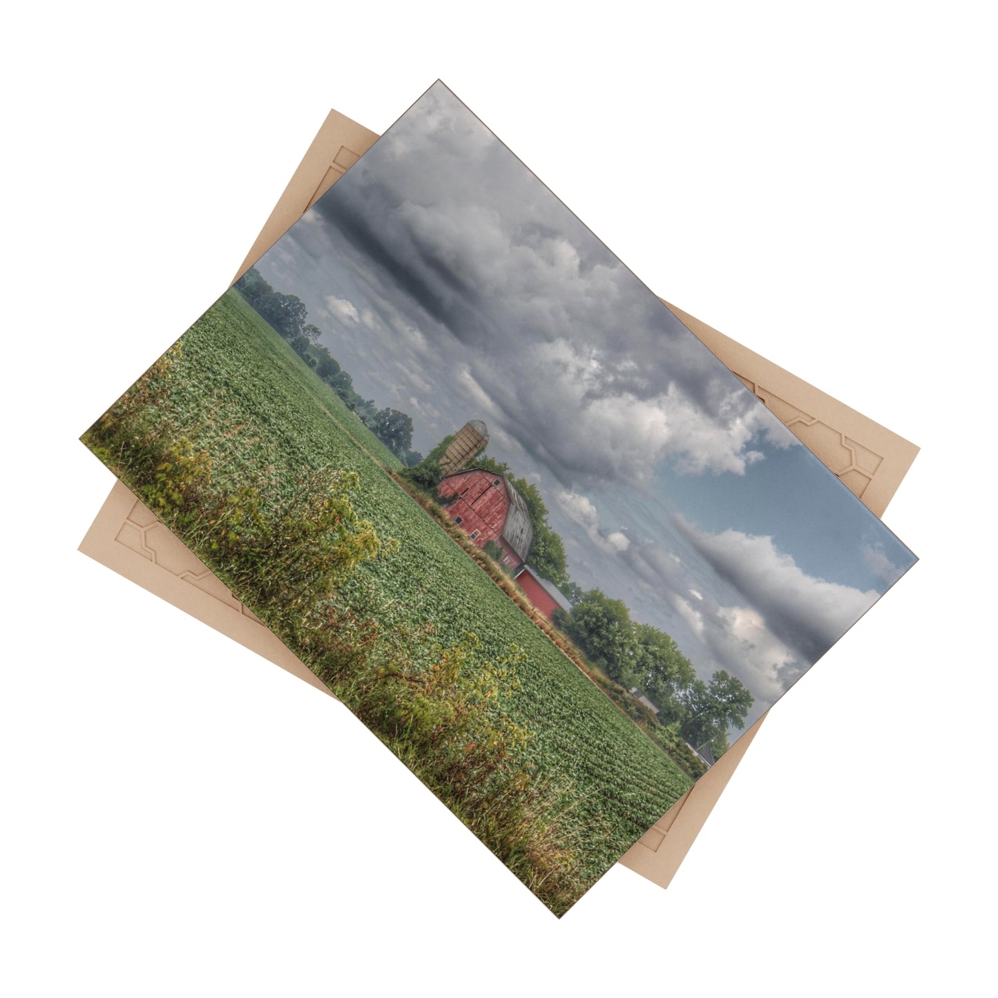 U R There Photography Church Road Red Rustic Farmhouse Decorative Ceramic Tile