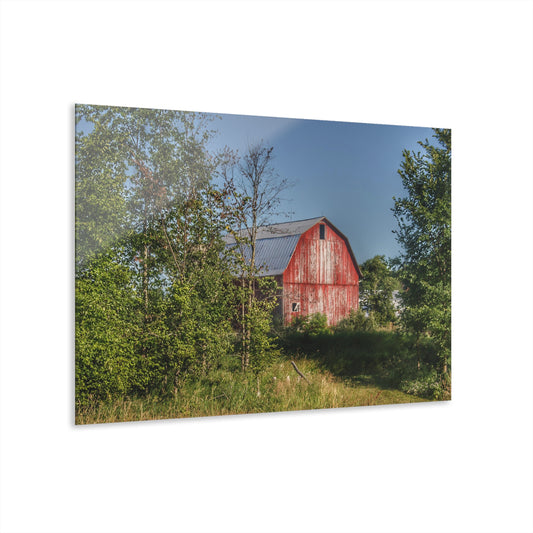 U R There Photography Columbiaville Red in Summer I Rustic Farmhouse Acrylic Wall Print