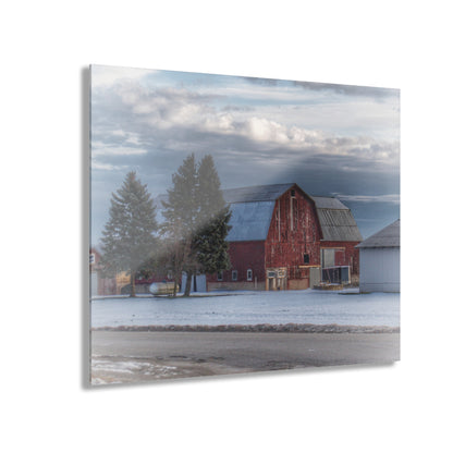 U R There Photography Glover Road Red Rustic Farmhouse Acrylic Wall Print