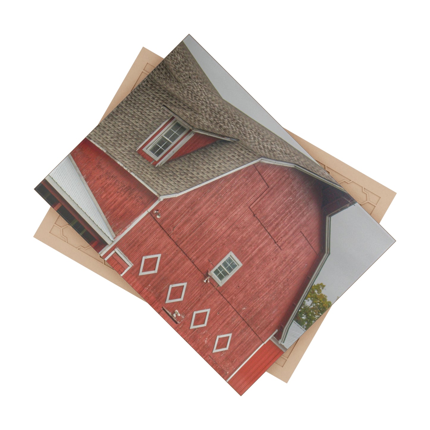 U R There Photography Brauer Road Red Rustic Farmhouse Decorative Ceramic Tile