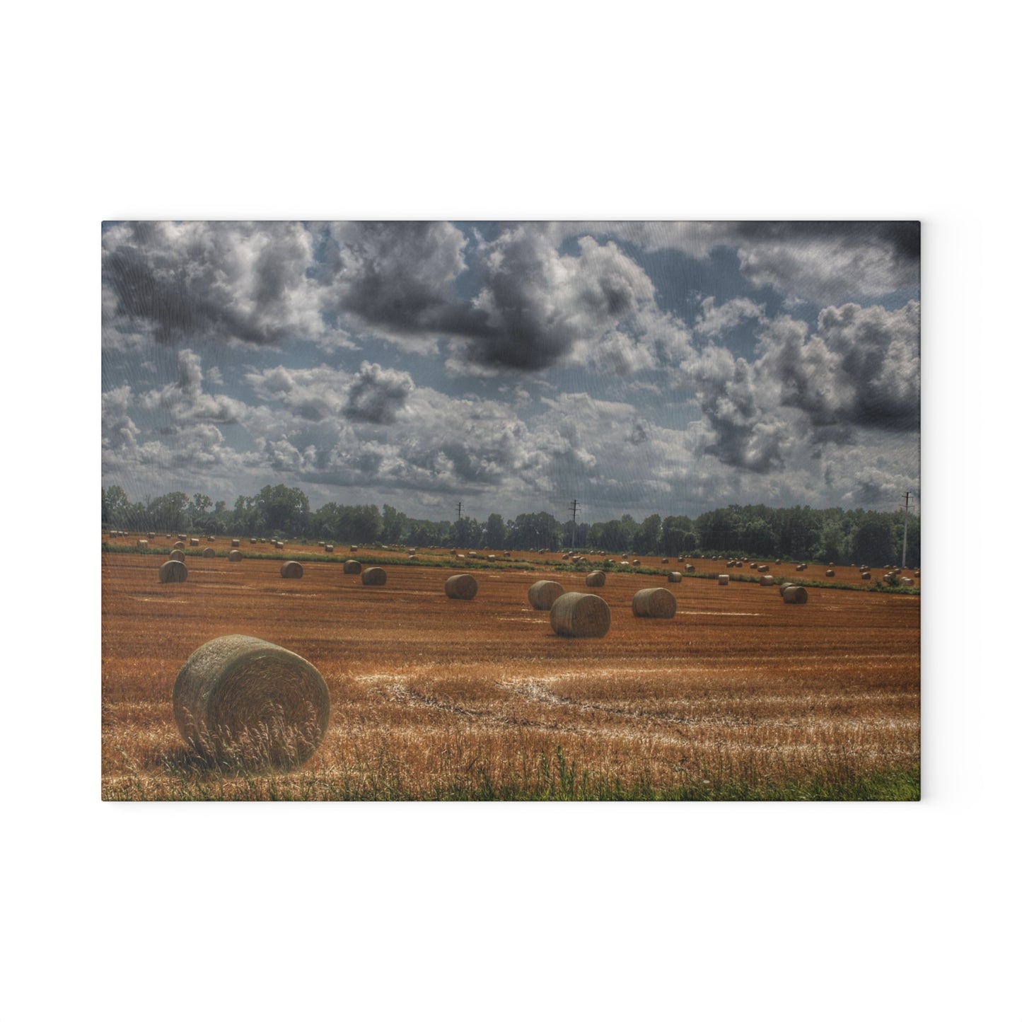 U R There Photography Haybale Heaven Rustic Farmhouse Tempered-Glass Cutting Board