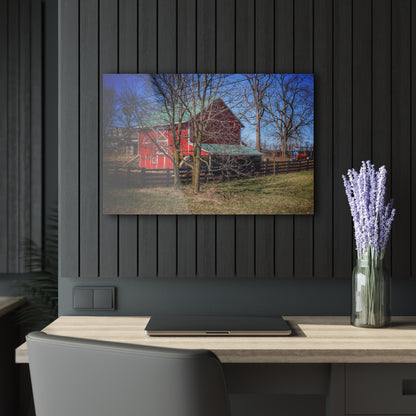 U R There Photography Imlay City Road Cow Barn II Rustic Farmhouse Acrylic Wall Print 14 "x 11"