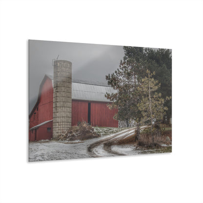 U R There Photography South Kirk Road Red Rustic Farmhouse Acrylic Wall Print