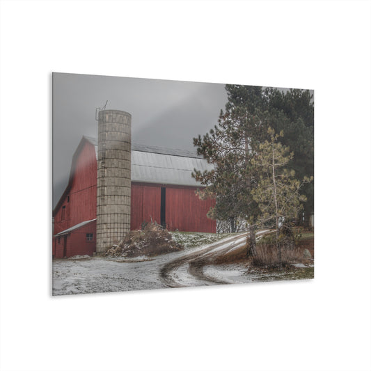 U R There Photography South Kirk Road Red Rustic Farmhouse Acrylic Wall Print
