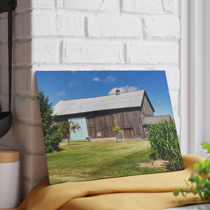 U R There Photography Frog Barn Rustic Farmhouse Tempered-Glass Cutting Board