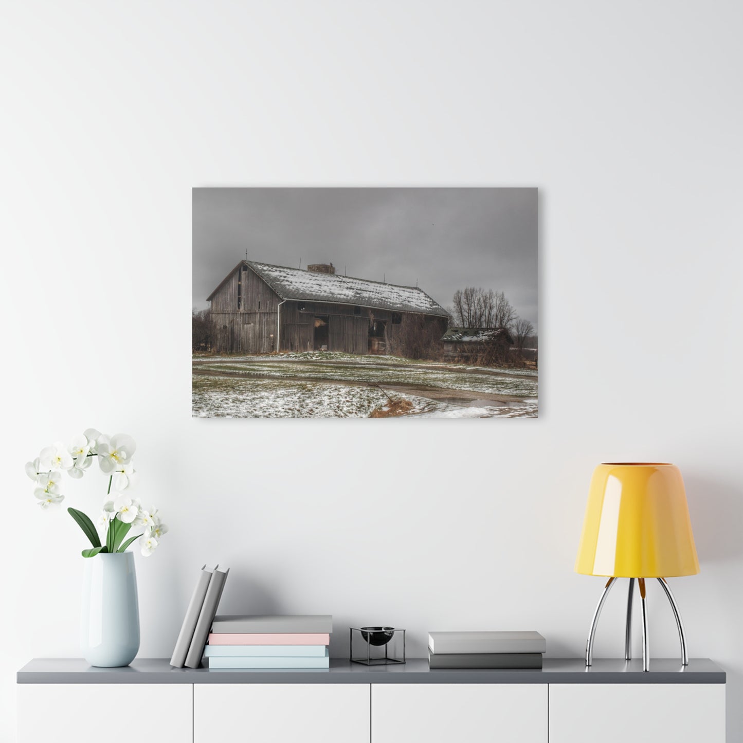 U R There Photography Wilder Road Grey in Spring Rustic Farmhouse Acrylic Wall Print