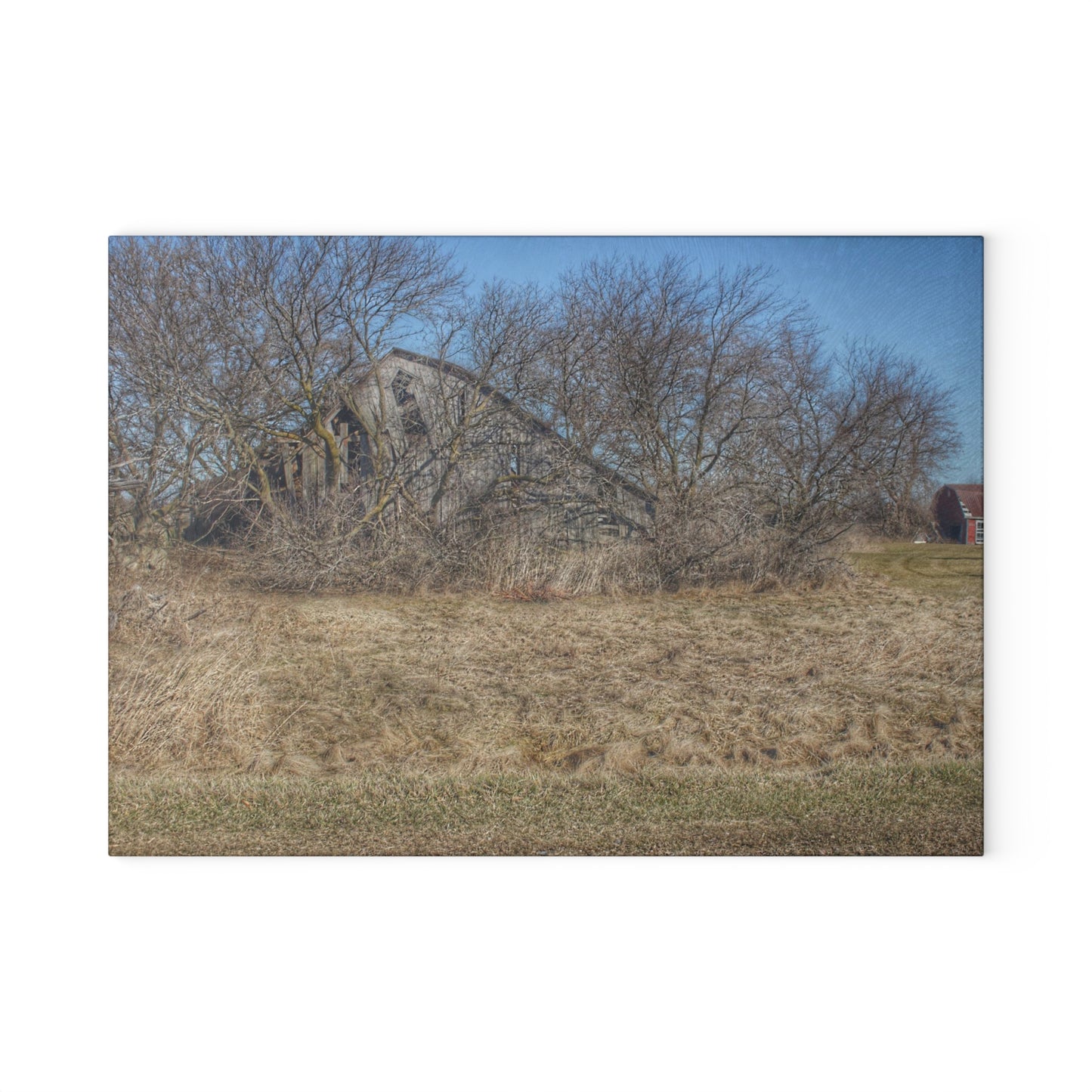 U R There Photography Fargo Road Forgotten Rustic Farmhouse Tempered-Glass Cutting Board