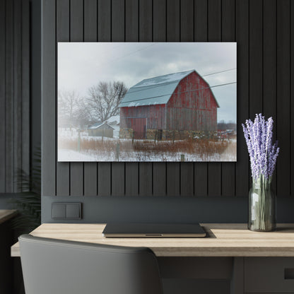 U R There Photography Lake Pleasant Stone Red and Little Grey Rustic Farmhouse Acrylic Wall Print