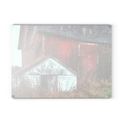 Barn Boutique Rustic Tempered-Glass Cutting Board| German Road Forgotten Red II