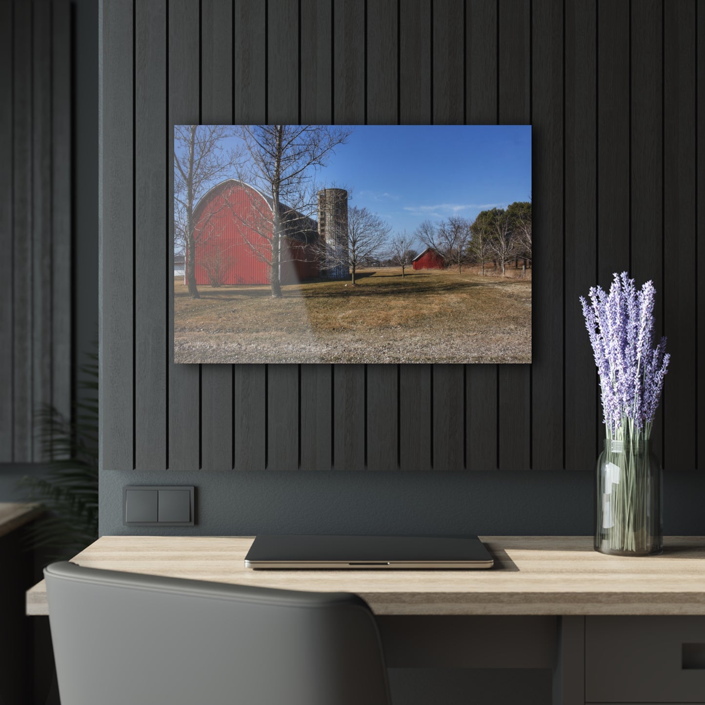 U R There Photography Romeo Plank Road Reds I Rustic Farmhouse Acrylic Wall Print