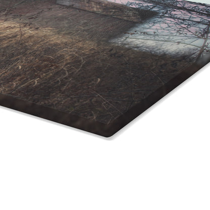 U R There Photography Mayville Hidden Barn I Rustic Farmhouse Tempered-Glass Cutting Board