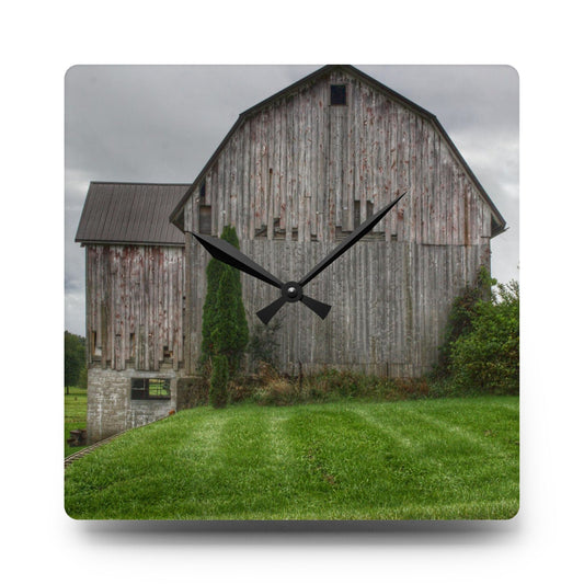 Dequindre Road Grey III Rustic Farmhouse Acrylic Analog Wall Clock