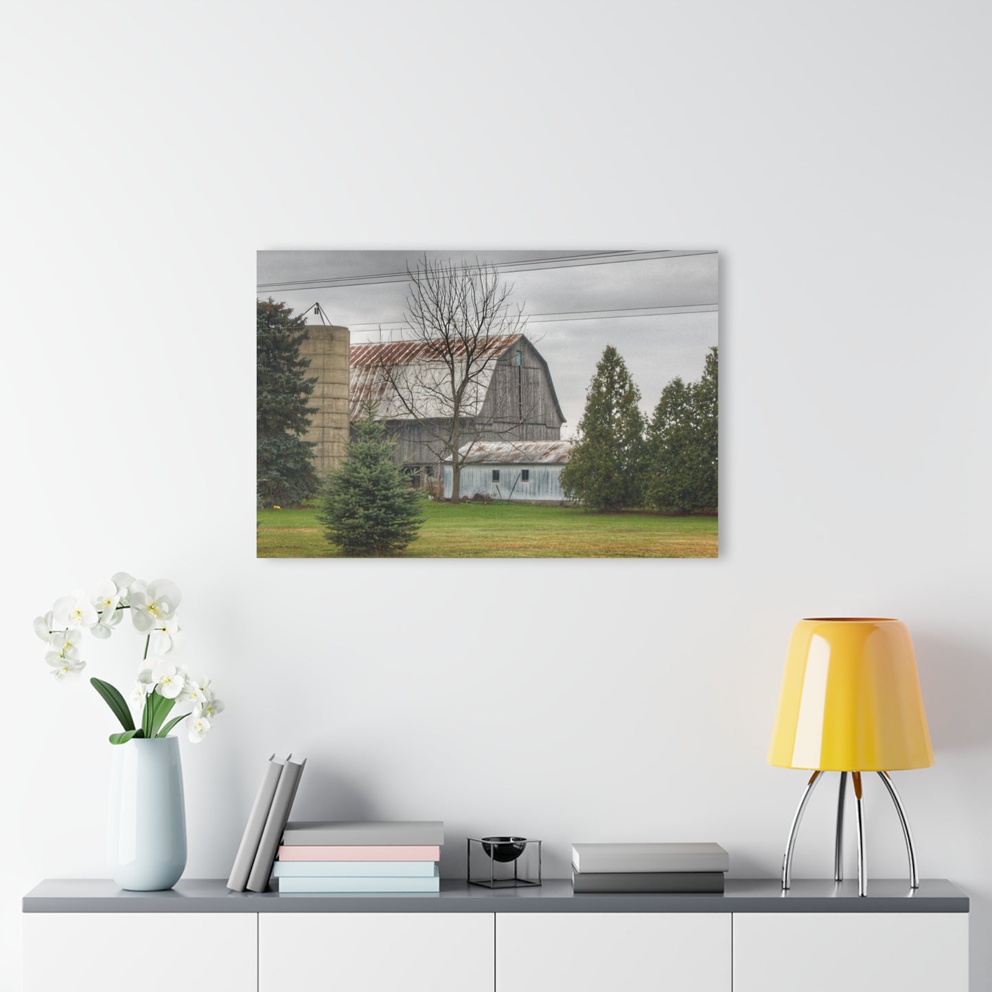 U R There Photography Eddy Road Grey I Rustic Farmhouse Acrylic Wall Print 14 "x 11"