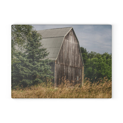 U R There Photography Seymour Lake Road Hidden Grey Rustic Farmhouse Tempered-Glass Cutting Board