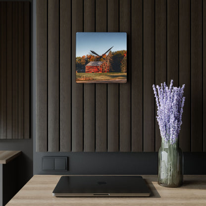 U R There Photography Tucked on Treasurer Road Rustic Farmhouse Acrylic Analog Wall Clock