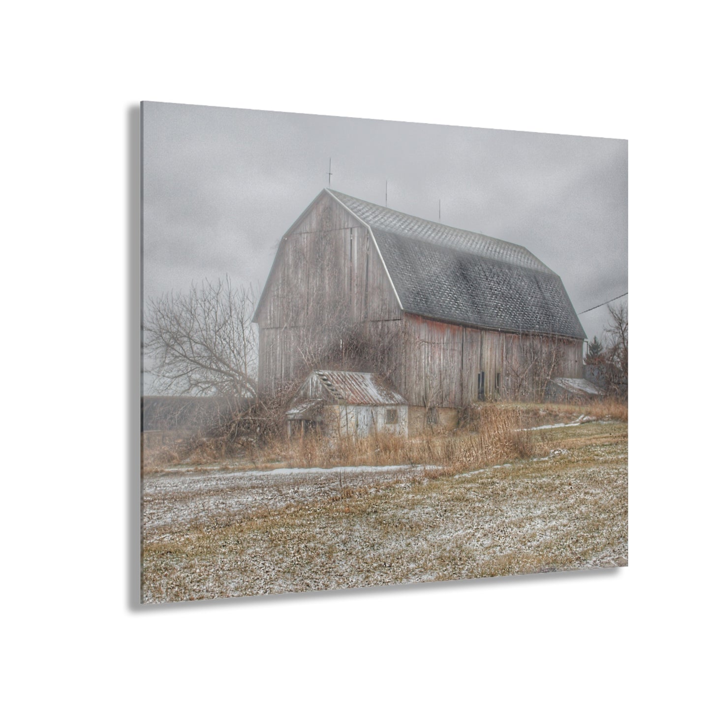 U R There Photography Mayville Road Grey Rustic Farmhouse Acrylic Wall Print