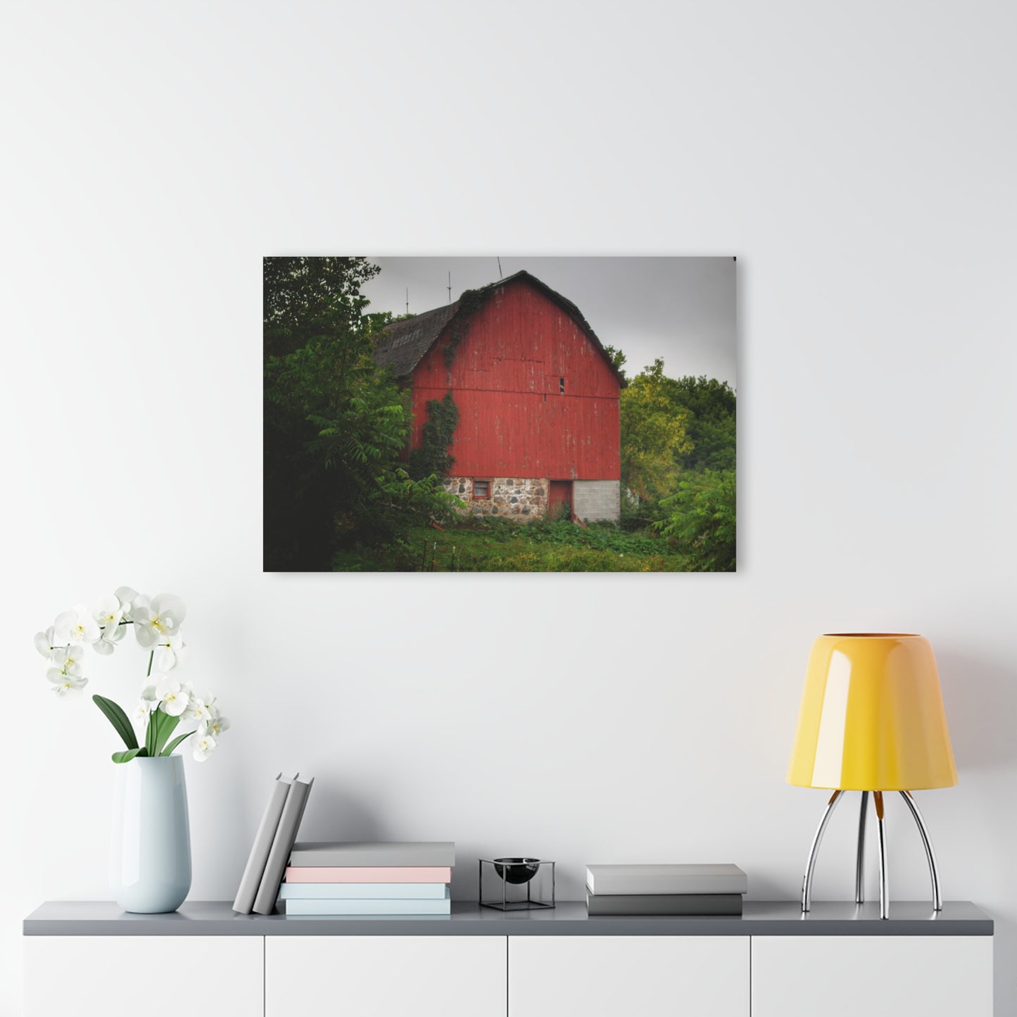 U R There Photography Brown Road Hidden Red I Rustic Farmhouse Acrylic Wall Print