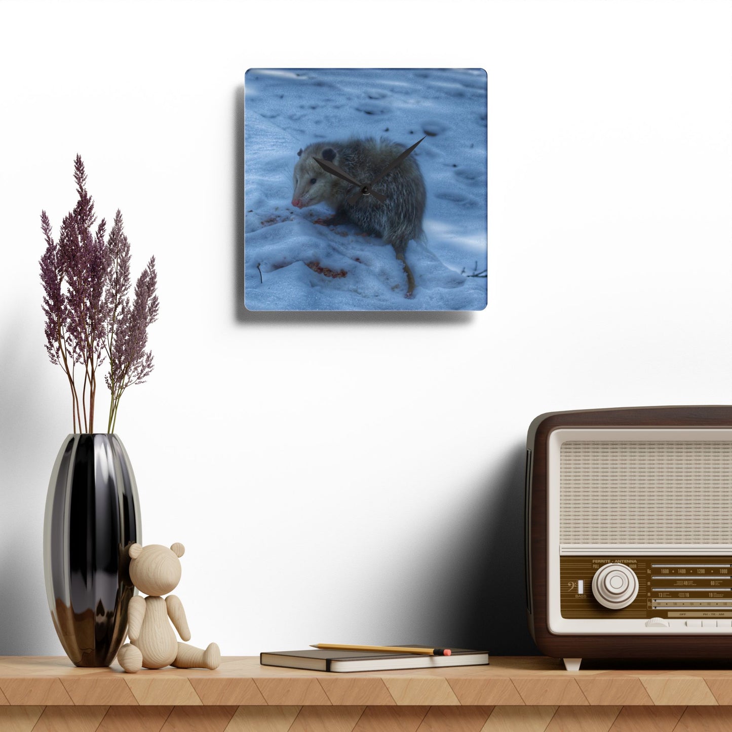 U R There Photography Sutton Road Possum Rustic Farmhouse Acrylic Analog Wall Clock
