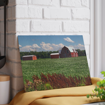 U R There Photography South Gera Road Red Rustic Farmhouse Tempered-Glass Cutting Board