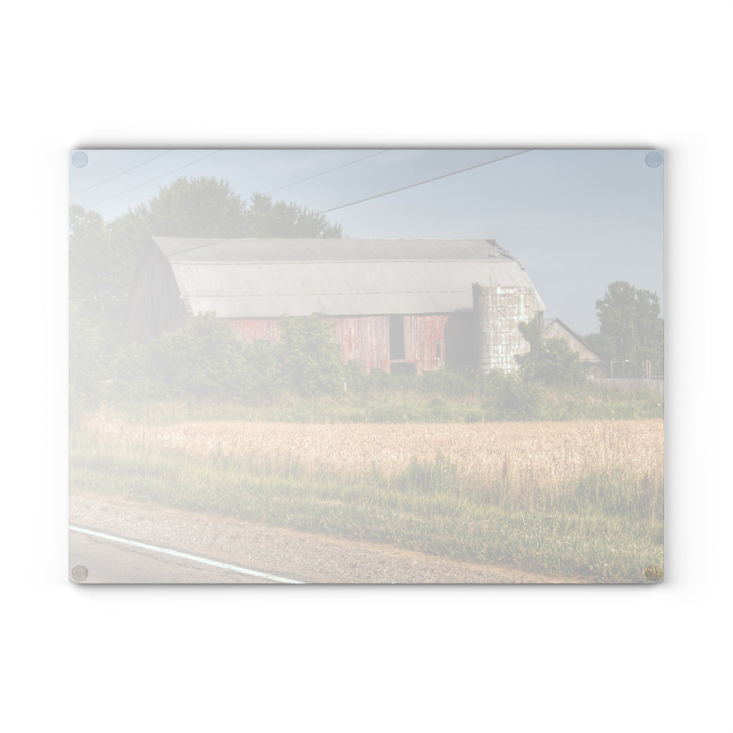 Barn Boutique Rustic Tempered-Glass Cutting Board| Dodge Road Old Red I