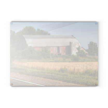 Barn Boutique Rustic Tempered-Glass Cutting Board| Dodge Road Old Red I