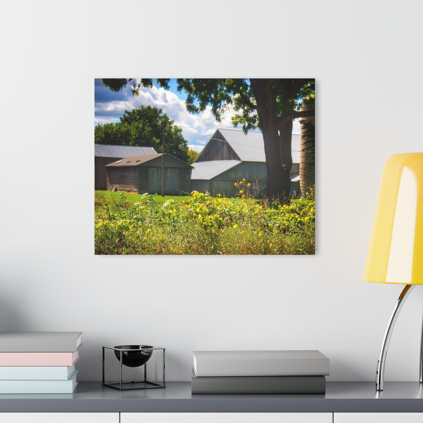 U R There Photography Hough Road Greys Rustic Farmhouse Acrylic Wall Print