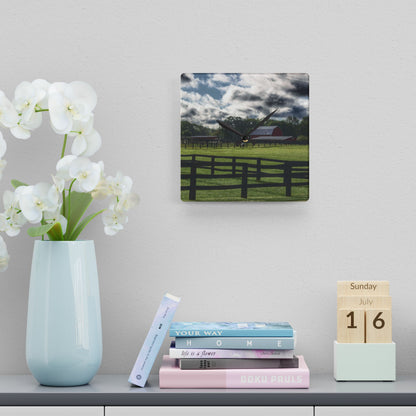 U R There Photography Hosner Road Farm Rustic Farmhouse Acrylic Analog Wall Clock
