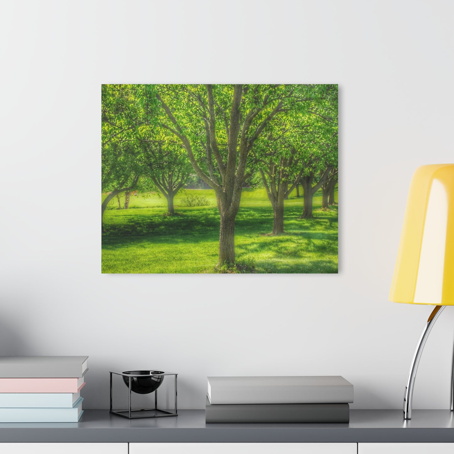 U R There Photography Spring Trees in Chartreuse Rustic Farmhouse Acrylic Wall Print