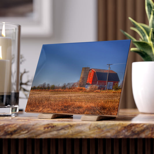 U R There Photography Applegate Road Red Rustic Farmhouse Decorative Ceramic Tile