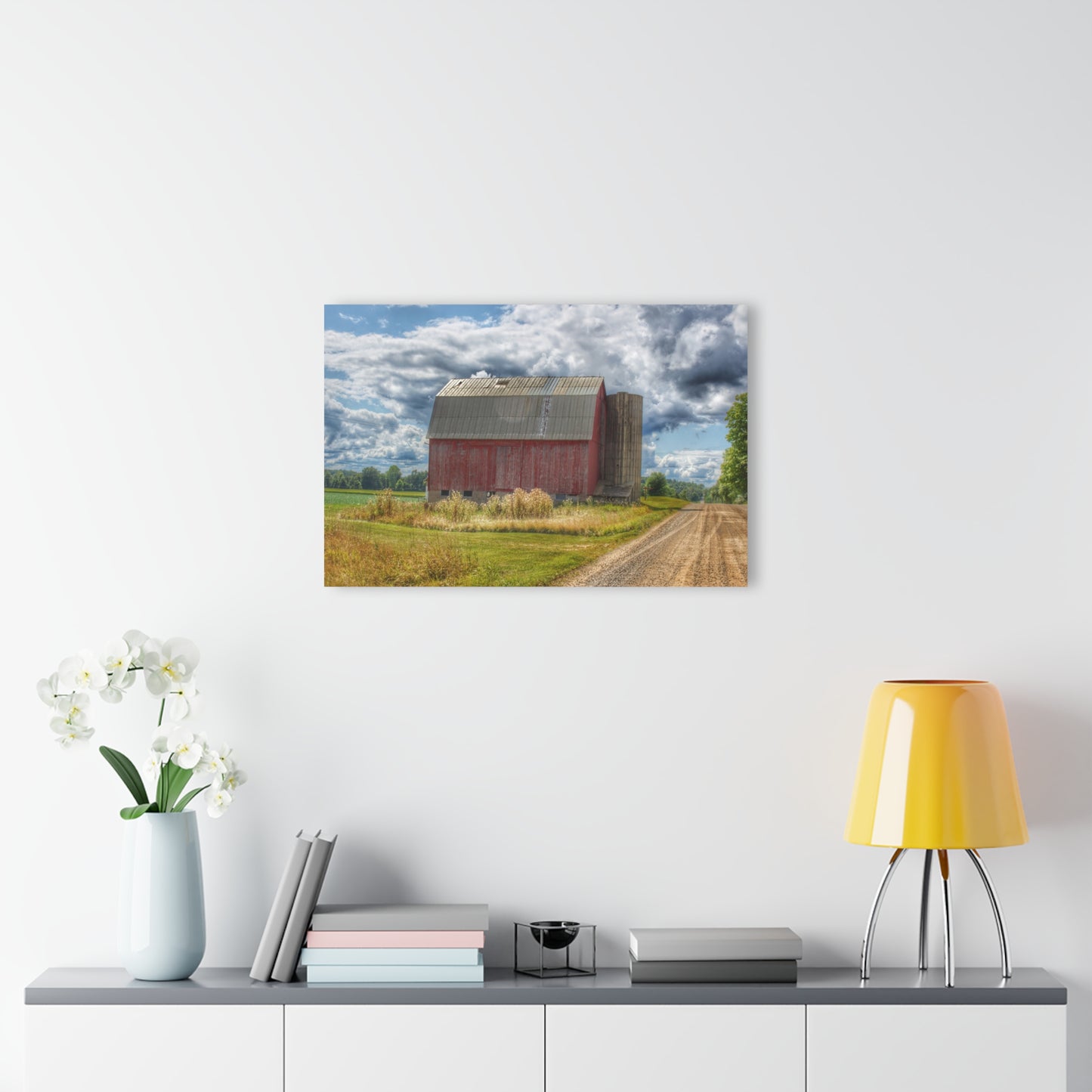 U R There Photography Haines Road Red Rustic Farmhouse Acrylic Wall Print