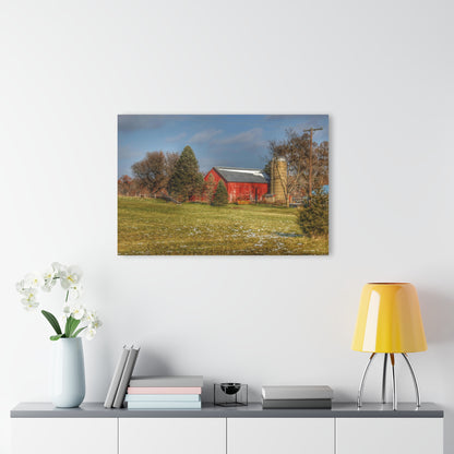 U R There Photography Columbiaville Road Red I Rustic Farmhouse Acrylic Wall Print