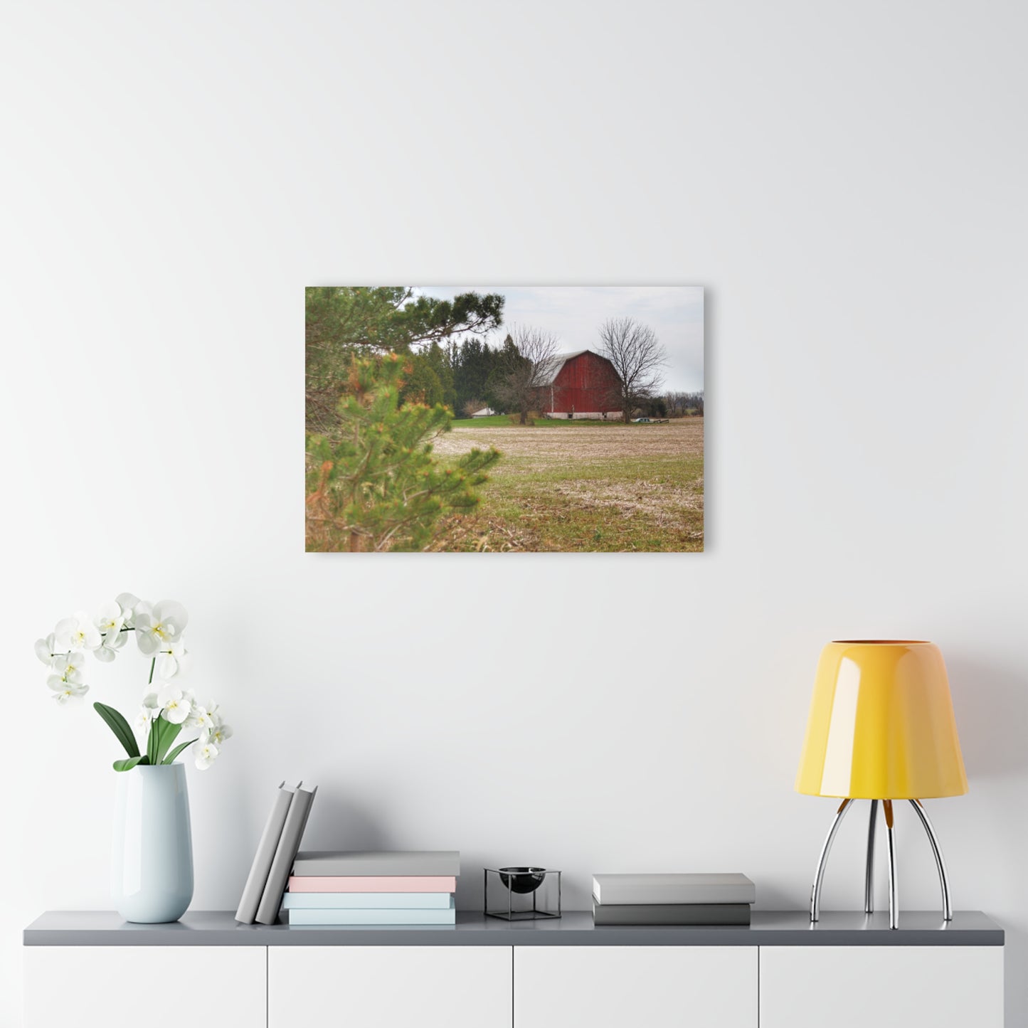 U R There Photography Hidden Millington Road Red Rustic Farmhouse Acrylic Wall Print