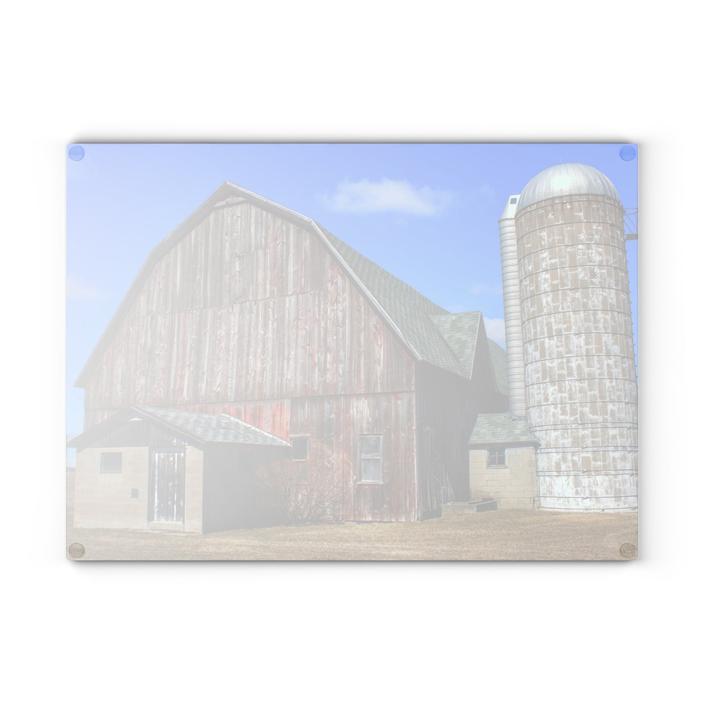 U R There Photography Roedel Road Red in Spring Rustic Farmhouse Tempered-Glass Cutting Board