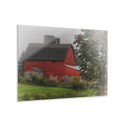 U R There Photography Five Lakes Road Red I Rustic Farmhouse Acrylic Wall Print
