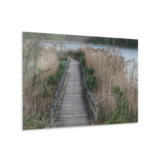 U R There Photography Linear Park Bridge in Lapeer II Rustic Farmhouse Acrylic Wall Print