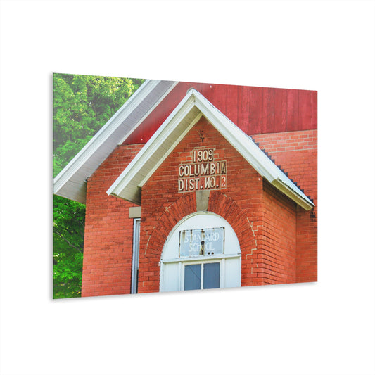 U R There Photography French Road Old Standard Schoolhouse II Rustic Farmhouse Acrylic Wall Print