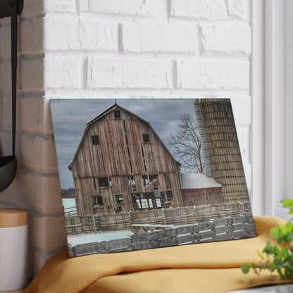 U R There Photography Old Marathon Rustic Farmhouse Tempered-Glass Cutting Board