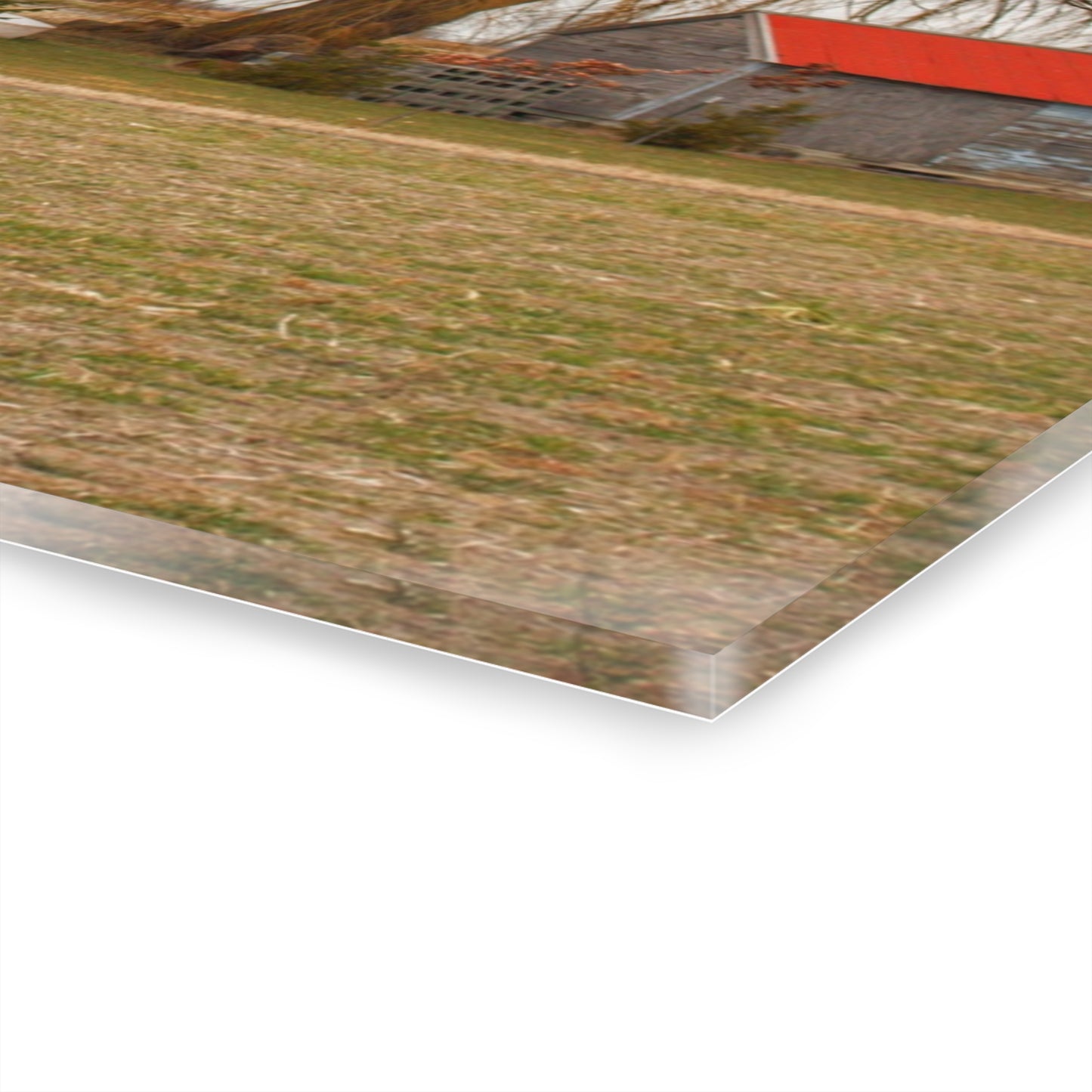 U R There Photography Loomis Road Red Rustic Farmhouse Acrylic Wall Print