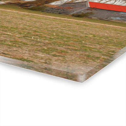 U R There Photography Loomis Road Red Rustic Farmhouse Acrylic Wall Print