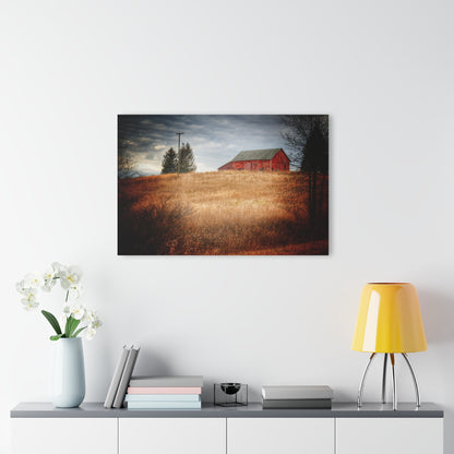 U R There Photography Grey Road Hillside Red II Rustic Farmhouse Acrylic Wall Print