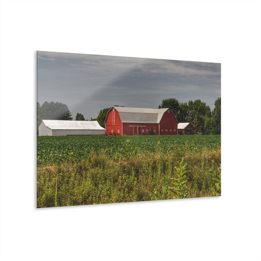 U R There Photography Townline Road Red Rustic Farmhouse Acrylic Wall Print