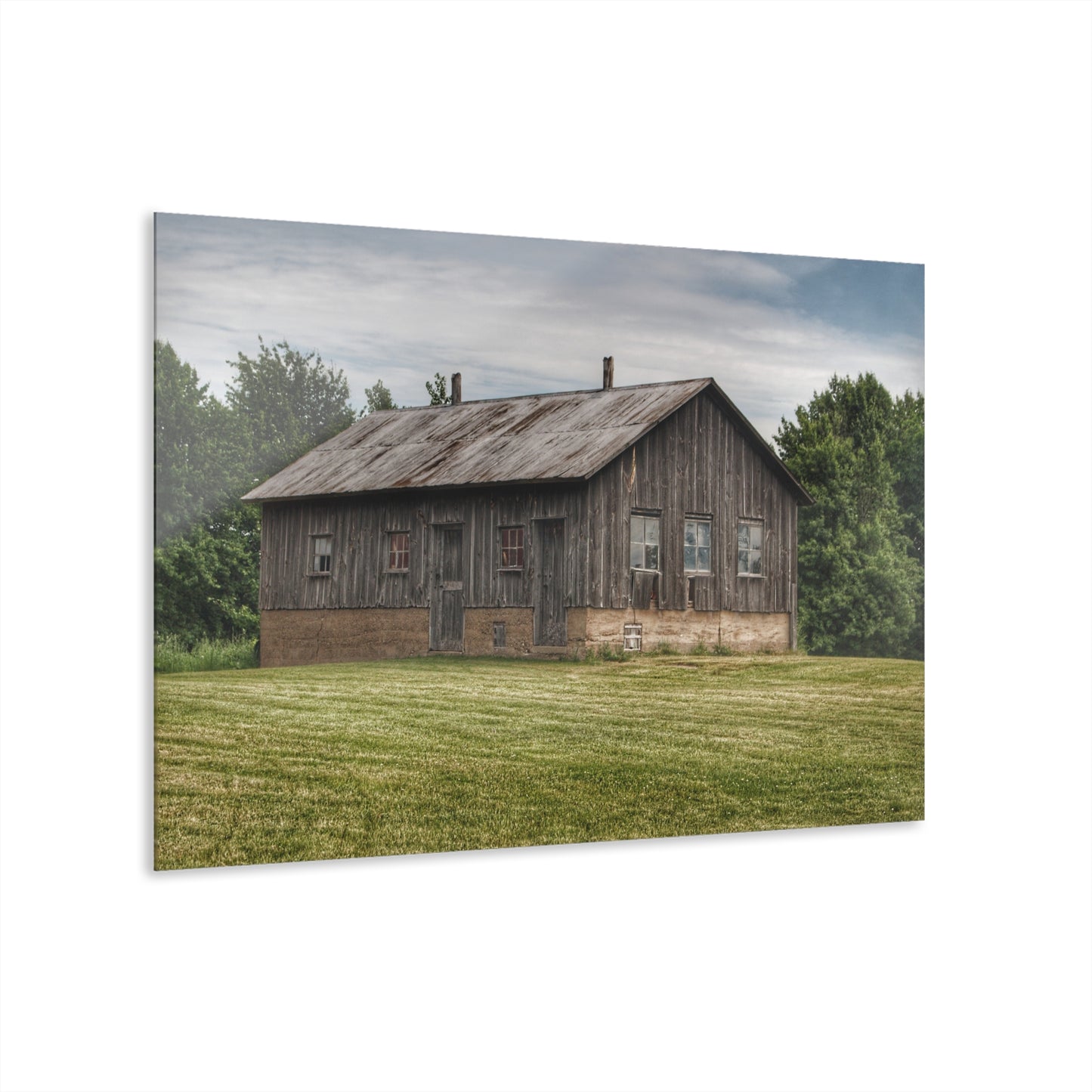 U R There Photography West Tuscola Road Grey Shack Rustic Farmhouse Acrylic Wall Print
