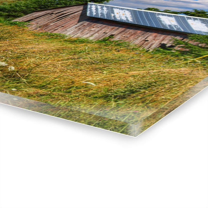 U R There Photography Lake Road Little Crooked Grey Rustic Farmhouse Acrylic Wall Print