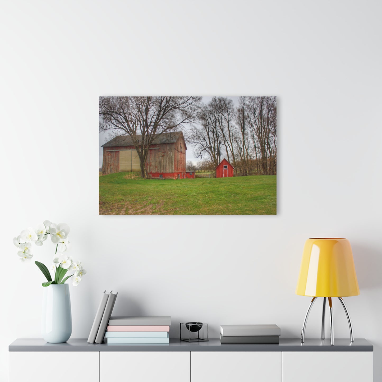 U R There Photography Lake George Red II Rustic Farmhouse Acrylic Wall Print