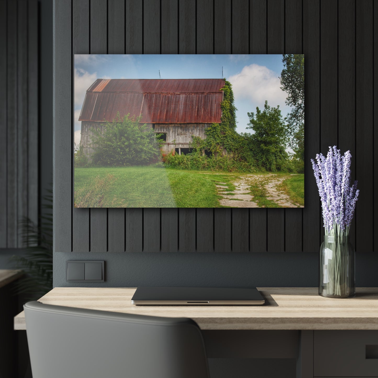 U R There Photography Grey Road Rusted I Rustic Farmhouse Acrylic Wall Print