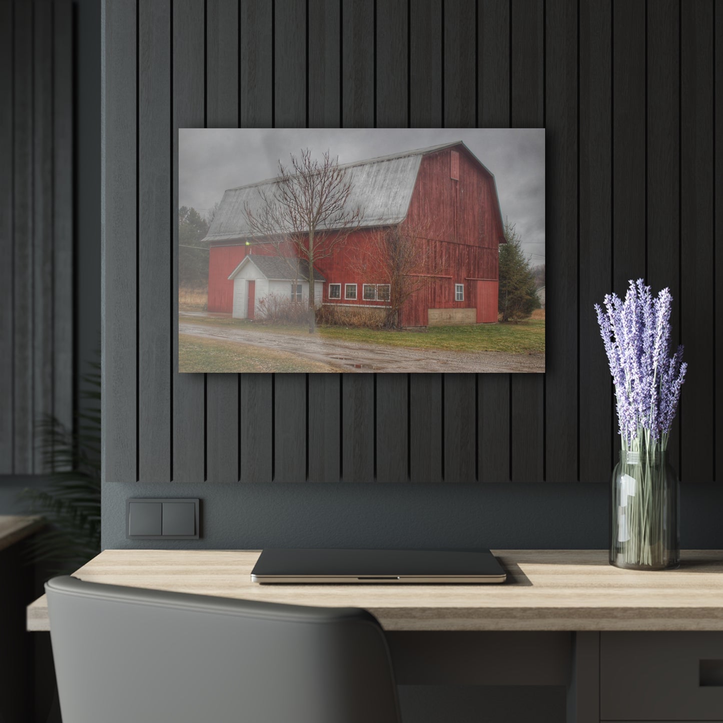 U R There Photography Bray Road Red II Rustic Farmhouse Acrylic Wall Print