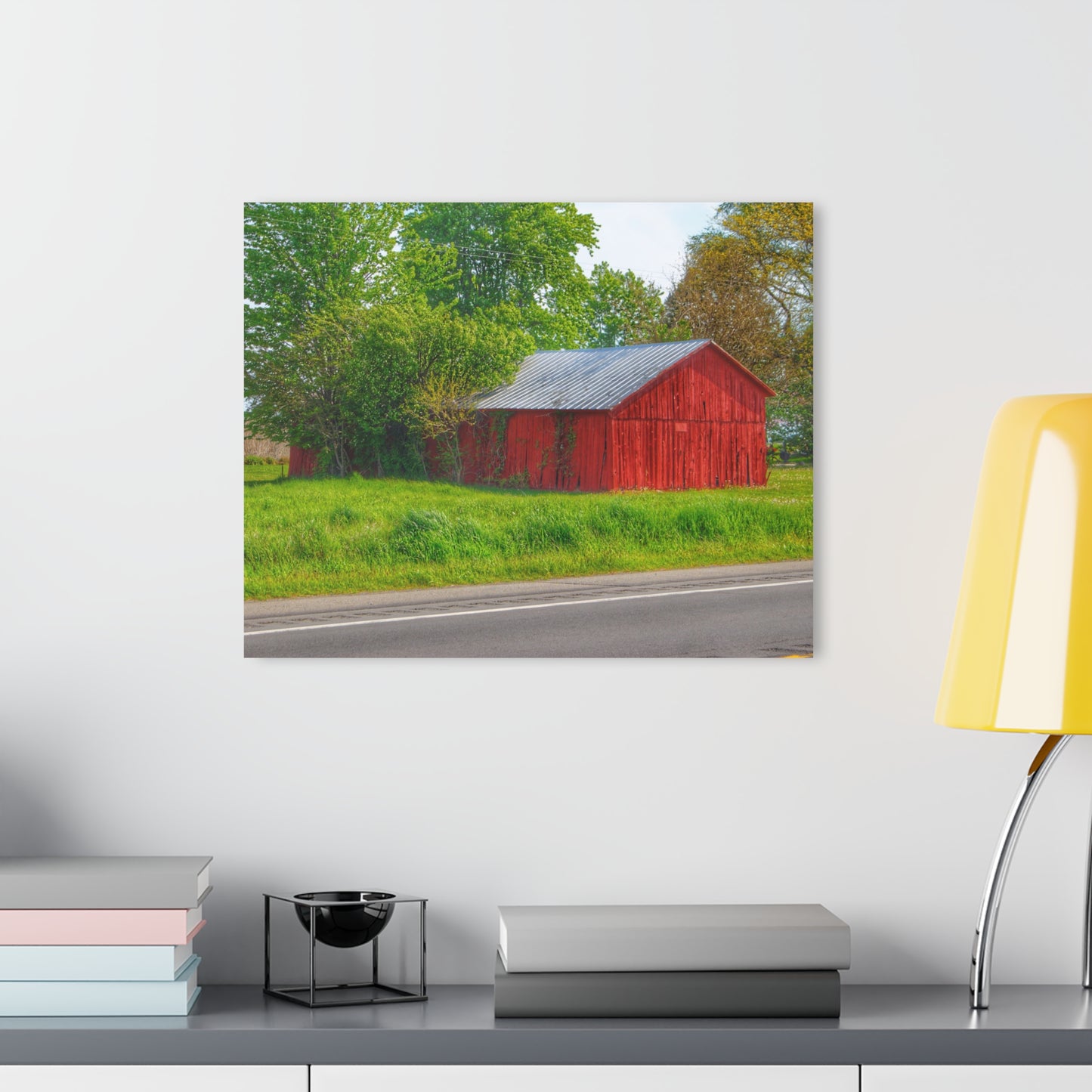U R There Photography M-25 Little Red Rustic Farmhouse Acrylic Wall Print