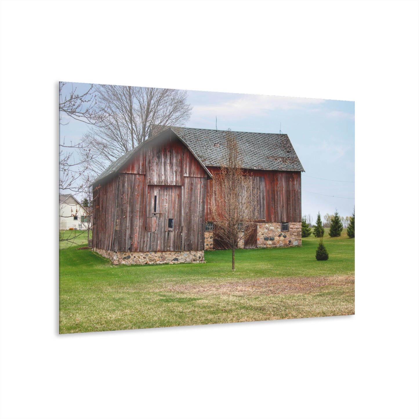 U R There Photography Millington Road Stone Grey Rustic Farmhouse Acrylic Wall Print