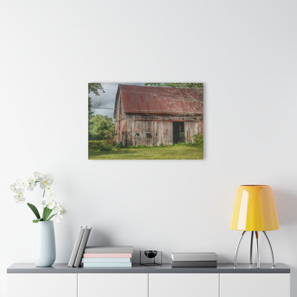 U R There Photography Columbiaville Roadside Grey and Rusted Rustic Farmhouse Acrylic Wall Print